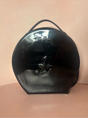 Thierry Mugler Patent Black Dome Star Mini Bag